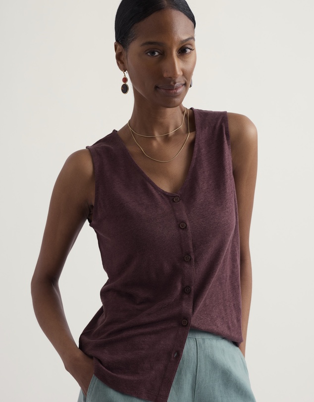 Seasalt - Carn Glaze Linen Button-Through Vest