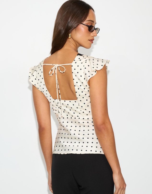 Dazie - Date Night Polka Dot Top