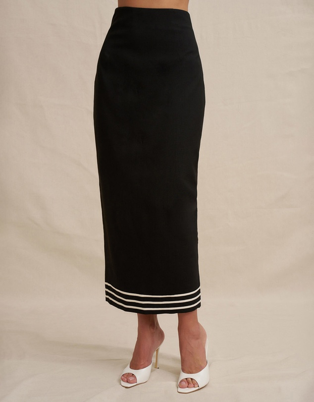 BY JOHNNY. - Sloane Stripe Ankle Skirt