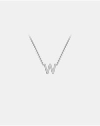 Zoe Olivia - 9K White Gold Initial W Necklace