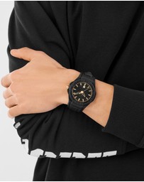 Plein Sport - PLEIN FEARLESS 46mm Black Dial and Black Silicone strap