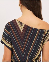 Calli - Lola Asymmetrical Draped Midi Dress