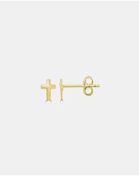 Zoe Olivia - 9K Gold Cross Stud Earrings