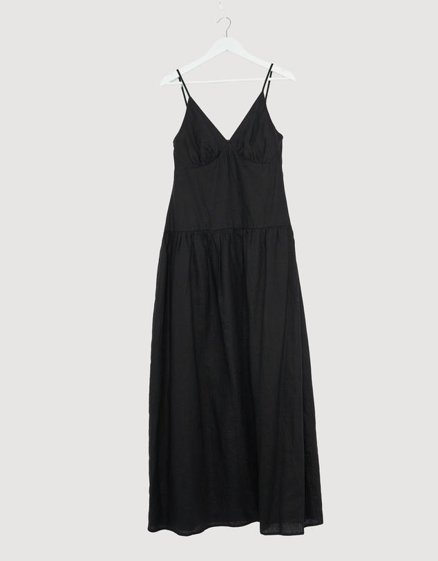 Revibe - Repaired AERE Bree V Neck Linen Maxi Dress - AU 10