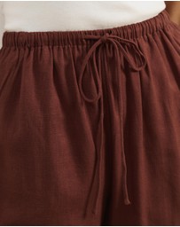 Atmos&Here - Tenley Drawstring Linen Blend Shorts