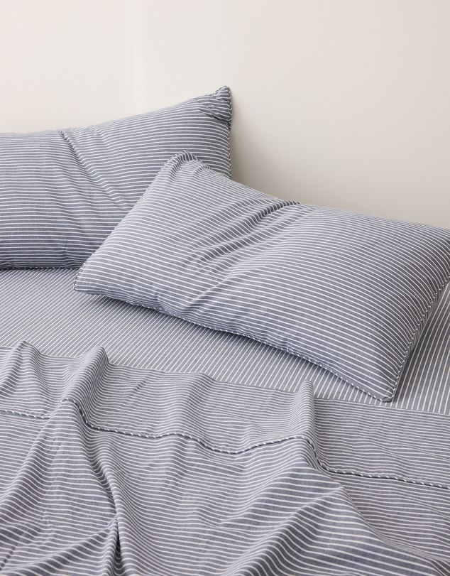 Sheet Society - Leo Washed Cotton Stripe Quilt Cover Set
