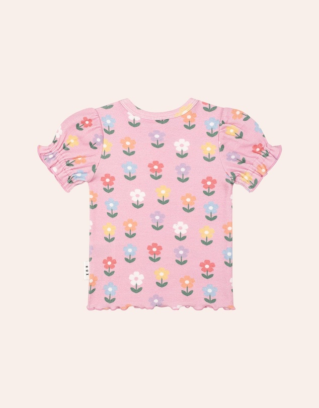 Huxbaby - Multi Colour Daisy Rib Tee - Babies-Kids