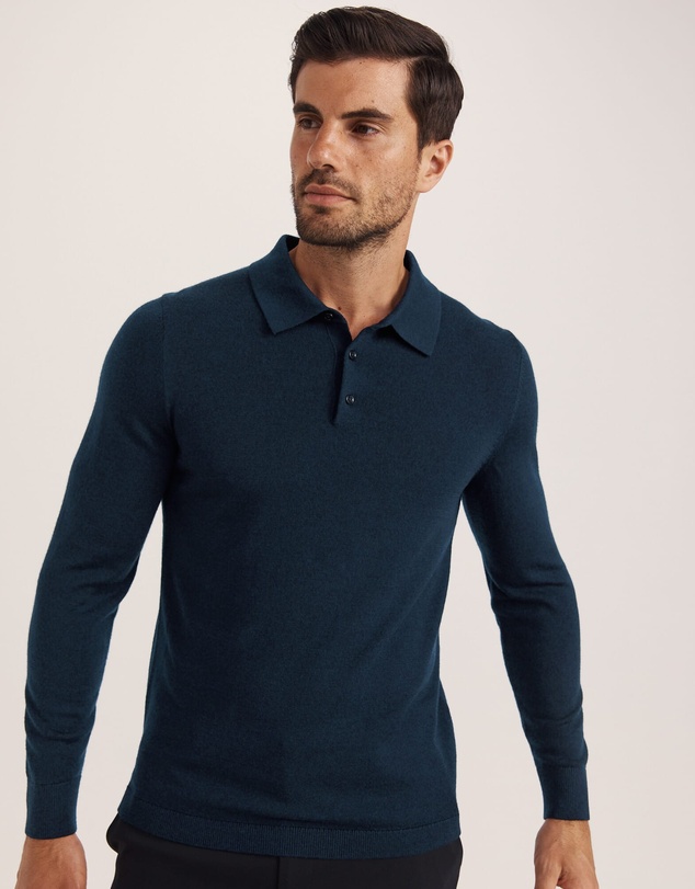 SABA - Franklin Merino Wool Long Sleeve Polo