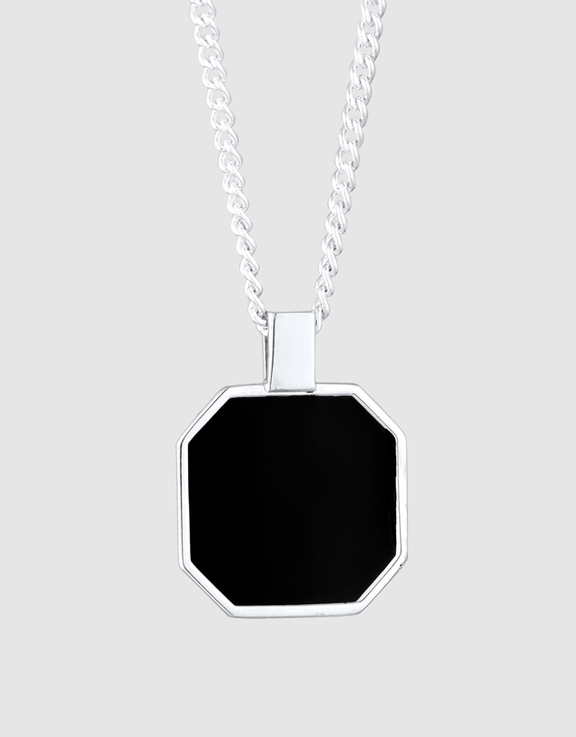 Kuzzoi - ICONIC EXCLUSIVE - Square Pendant Necklace in 925 Sterling Silver