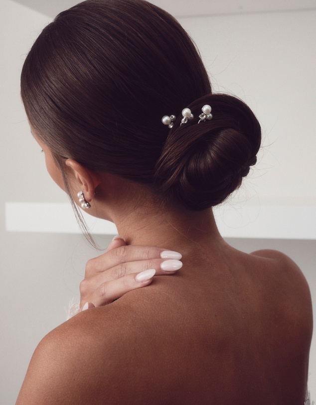 The White Collection - Blair - Pearl Detail Silver Bridal Hair Pins