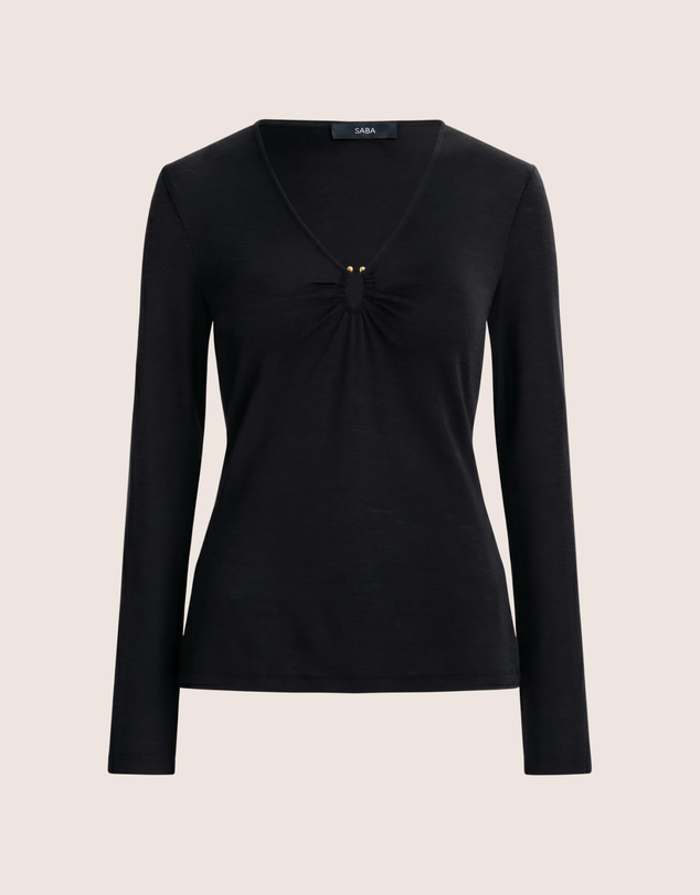 SABA - Coco Wool Ruched Long Sleeve Top