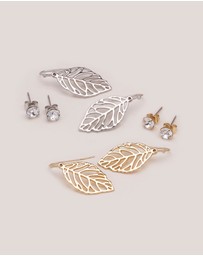 Mestige - Flourish Earrings Set - 18K Gold Plated
