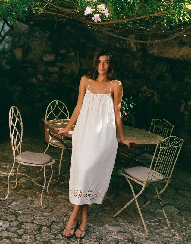 Peony - Embroidered Midi Dress