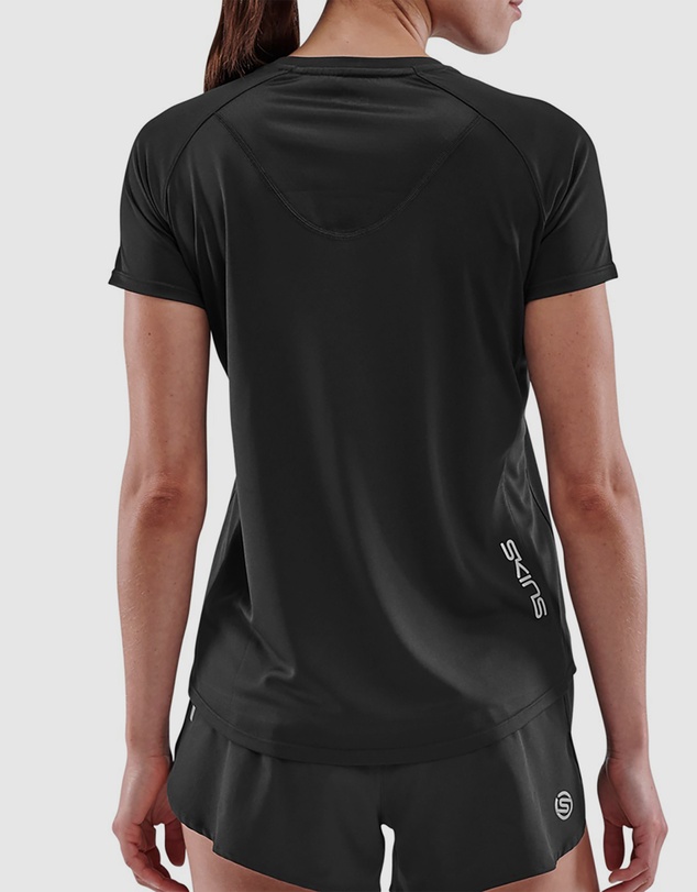 SKINS - SKINS Women's Series-3 Activewear Short Sleeve Top Black
