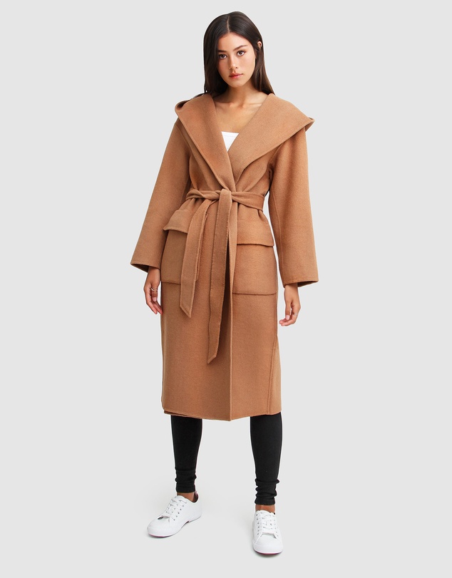 Belle & Bloom - Runaway Wool Blend Robe Coat