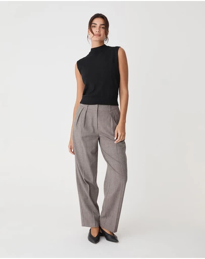 Forcast - Loretta Pleated Check Pants