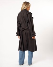 Petal & Pup - Billy Button Front Trench Coat - Charcoal