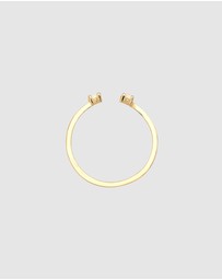 Elli Jewelry - Ring Adjustable Oval Geo 925 Sterling Silver Gold Plated
