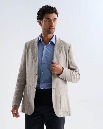 3 Wise Men - 3 Wise Men Winston Tan Linen Blazer