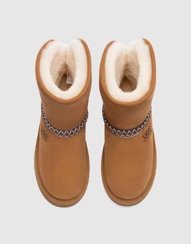 EVERAU - Australian Shepherd Ugg Short Fayle Platform Cow Suede Upper UGG Boots