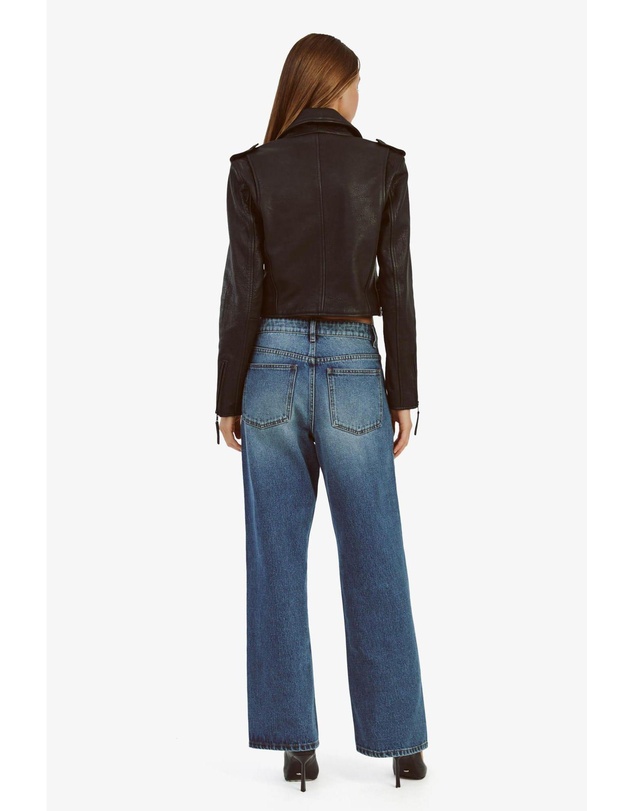 Bardot - Fitted Leather Biker Jacket