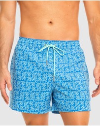 Tolu Australia - Boardshorts with Pale Blue Fishes