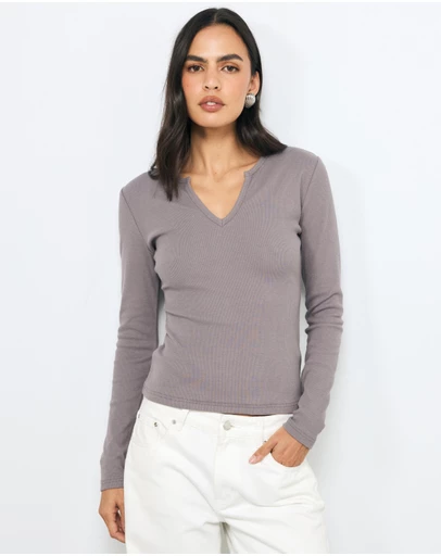 AERE - Long Sleeve Rib Tee