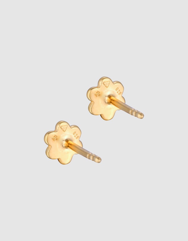 Elli Jewelry - Floral Kids Stud Earrings in Gold-Plated 925 Silver