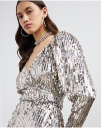 ROTATE - Sequin Mini Wrap Dress