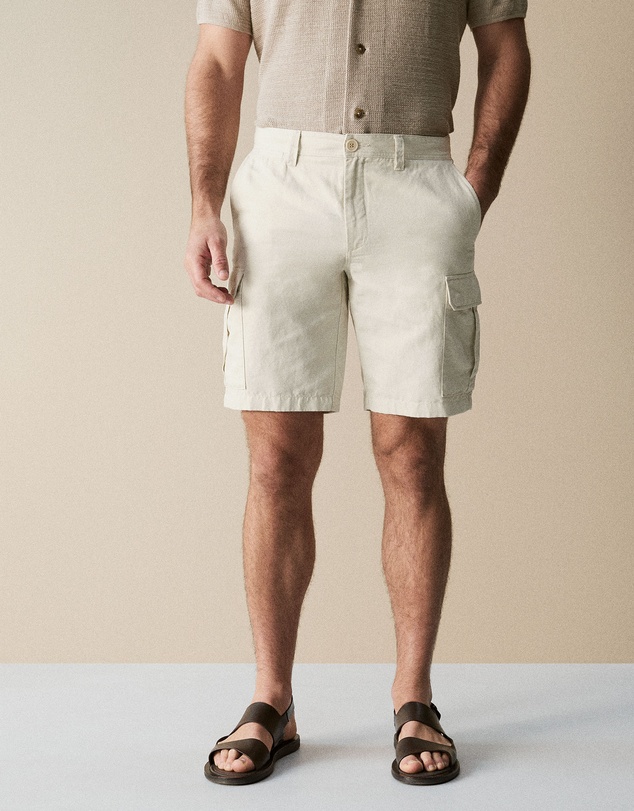 Trenery - Linen Cotton Utility Short in Off White