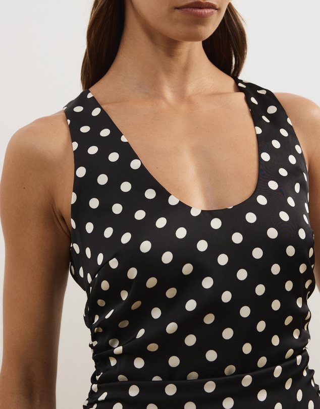 Atmos&Here - Lowen Satin Polka Dot Midi Dress