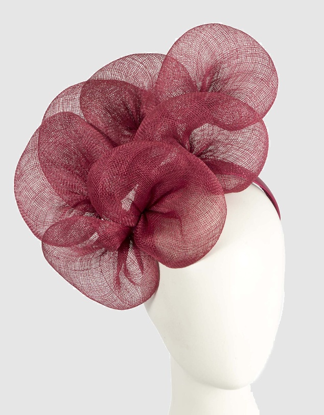 Max Alexander - Large Lilly Wine Flower Fascinator