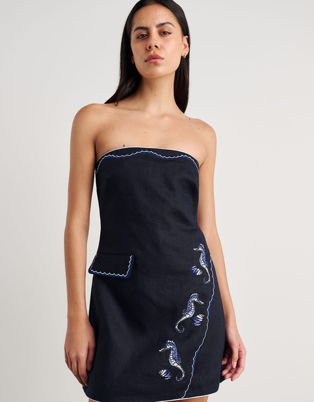 Jag - Seahorse Linen Bustier Dress