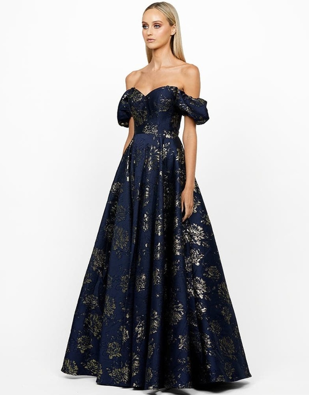 Bariano - Sandy Sweetheart Off Shoulder Gown