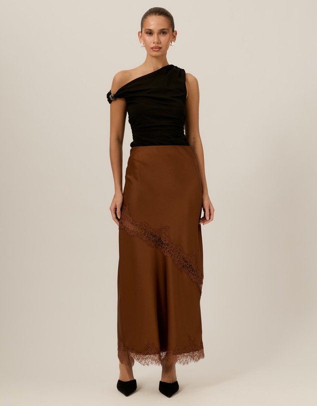 Tussah - Juliette Satin Lace Insert Maxi Skirt