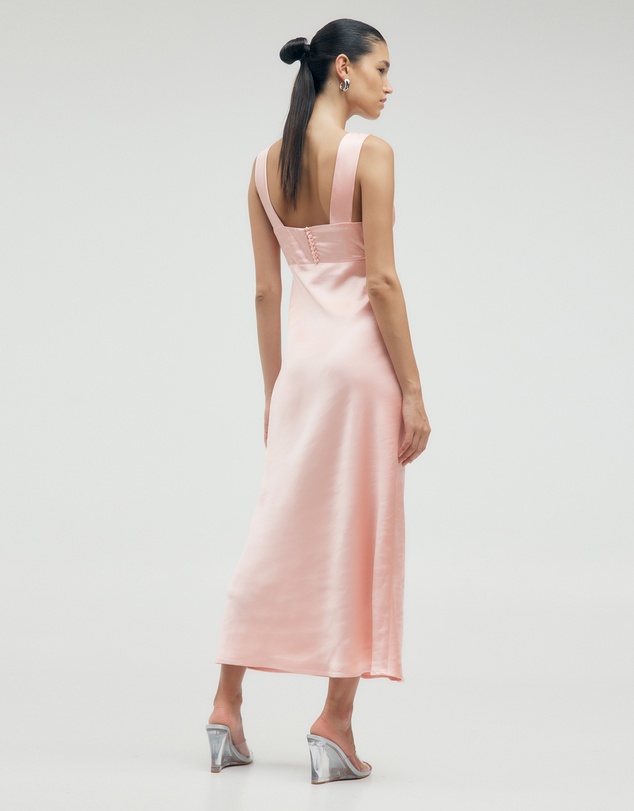 Third Form - Satin Gather Bra Bias Slip Dress