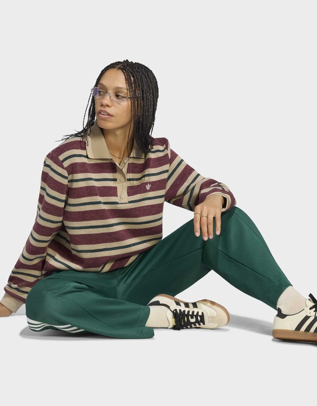adidas Originals - STRIPE KNITTED POLO TOP Womens