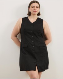 Atmos&Here Curvy - Juno Tailored Linen Blend Mini Dress