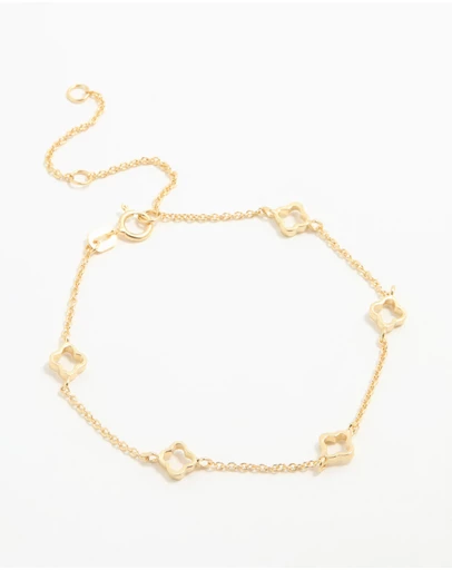 Lovisa - Gold Plated Sterling Silver Flower Statement Bracelet