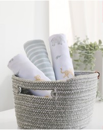 Living Textiles - 3 Pack Organic Wash Cloths - Roam & Roar