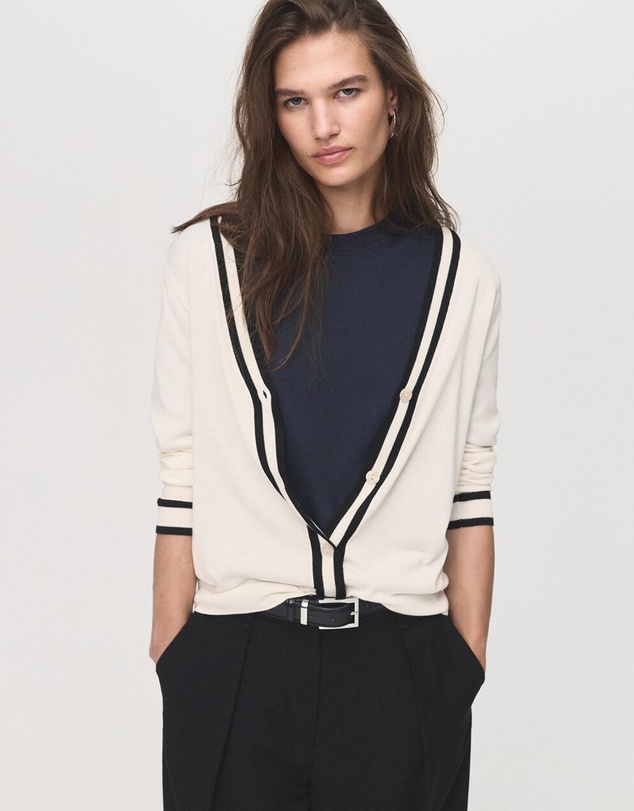 M.N.G - Cardigan With Contrasting Stripes