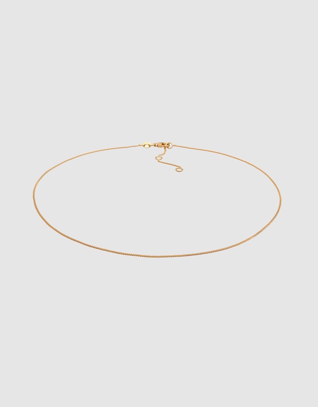 Elli Jewelry - Necklace Choker Armoured Chain 925 Sterling Silver Gold-plated
