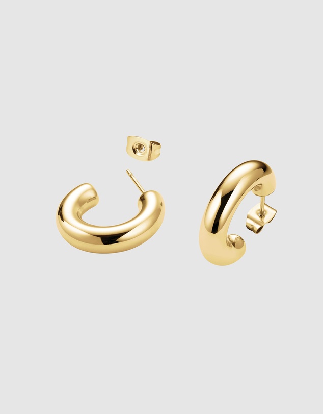 Rosefield - Medium Thick Gold-Tone Hoop Earrings