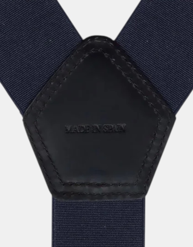 Henry Bucks - HENRY SARTORIAL x LEYVA Braces with Loops & Clips NAVY