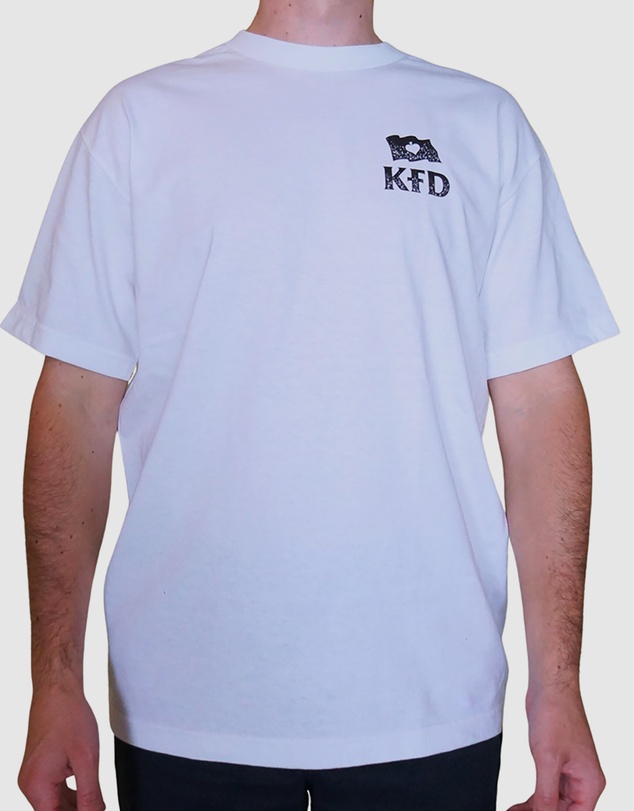 KFD - Kfd Boom Men Logo Cotton Tshirt Relaxed Fit Crew Neck Black/White