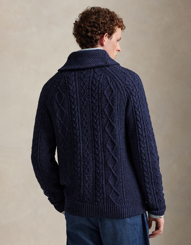 Polo Ralph Lauren - Aran-Knit Cotton Shawl-Collar Cardigan - ICONIC EXCLUSIVE