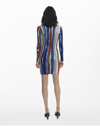 Desigual - Ribbed dress with colored stripes