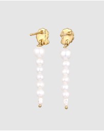 Haze & Glory - ICONIC EXCLUSIVE - Earrings Coney Snail Pearl Stud 925 Sterling Silver Gold-Plated
