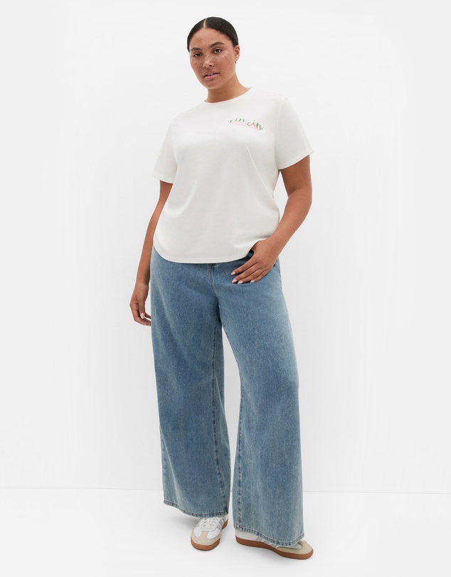 City Chic - Plus size Sammy Cin Cin Tee - ivory