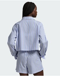 Polo Ralph Lauren - Shirting Stripes Crop Top & Boxer Short Cotton Pyjama Set